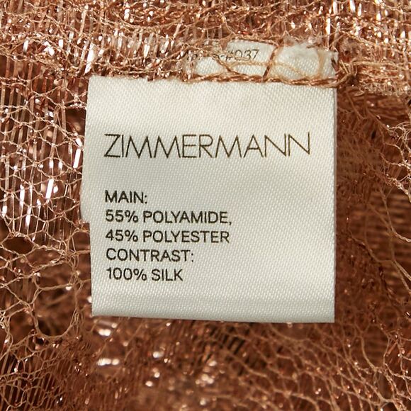 Zimmermann Rose Gold Lace Mini Dress S - Picture 5 of 5